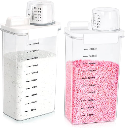 2 Packs Laundry Detergent Dispenser, Tokokimo Laundry Power Container,Laundry Scent Booster Beads