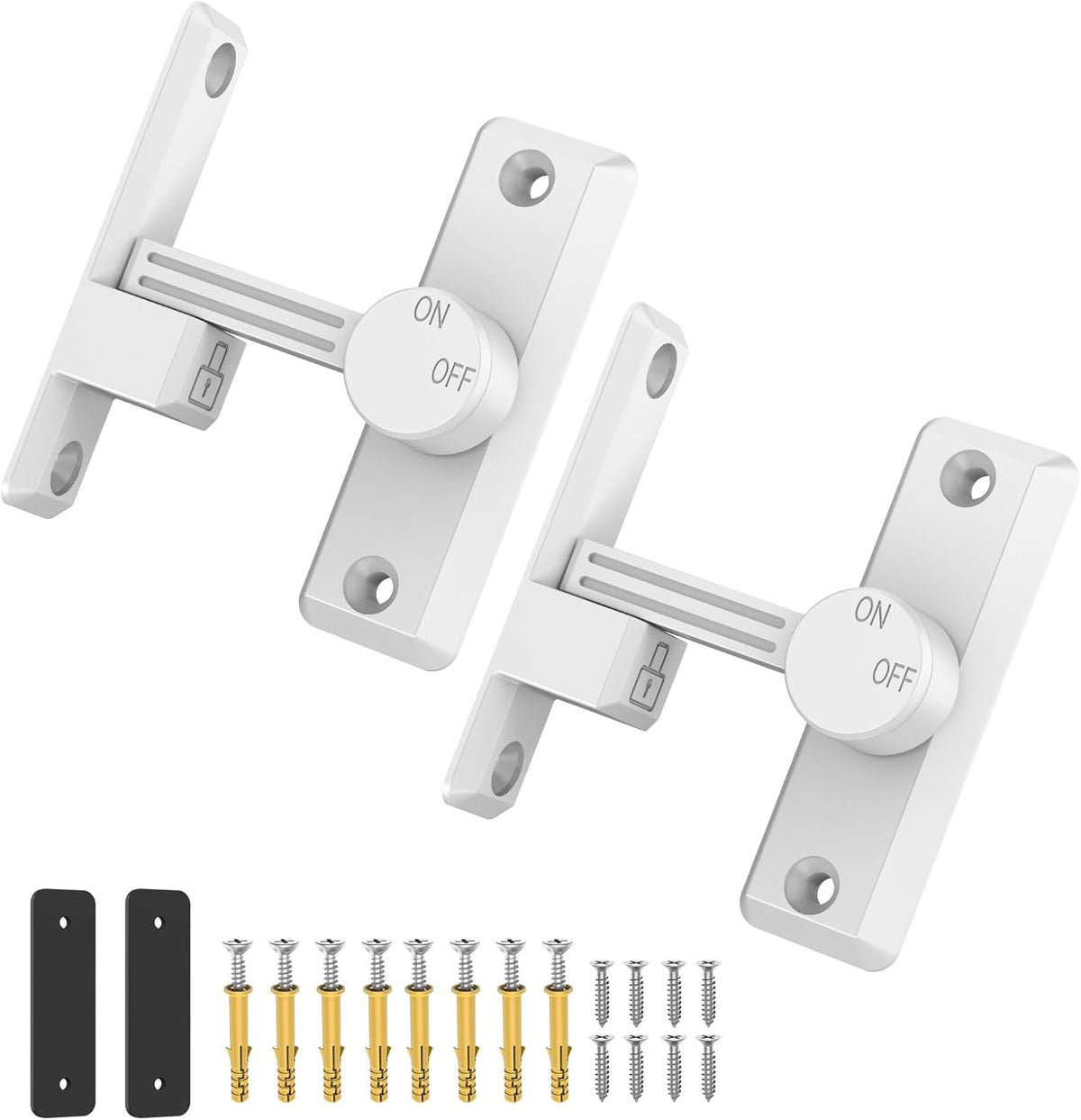 Barn Door Lock Latch, 90/180 Degree Flip Sliding Door Latch for Garage, Bedroom, Cabinet, Sturdy