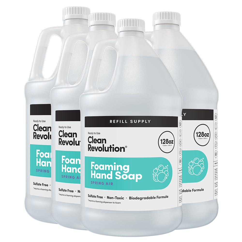 Clean Revolution Foaming Hand Soap Refill Supply Container, Ready to Use Formula, Gluten Free