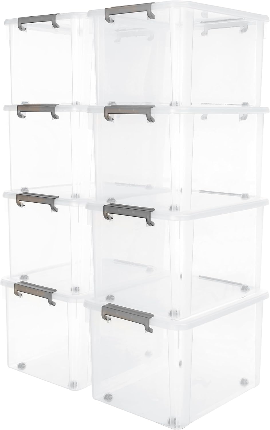 Citylife 58.1 QT Plastic Storage Bins with Latching Lids Stackable Storage Containers for