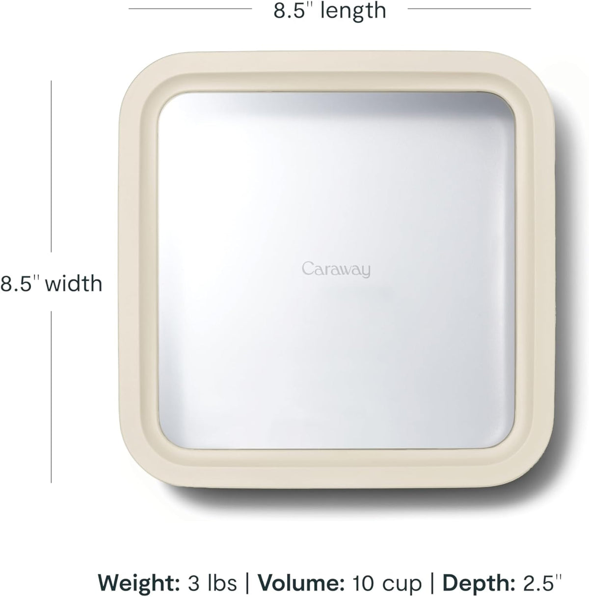 Caraway 6pc Glass Food Storage Set – 10 Cup Food Containers (6) - Ceramic Coated - Non Toxic, Non