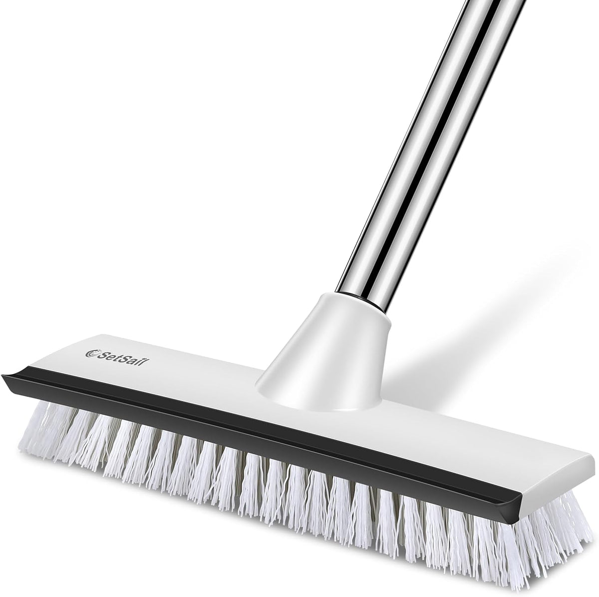 SetSail Floor Scrub Brush with 51-Inch Long Adjustable Handle 2 in 1 Scrape Brush Stiff Bristle