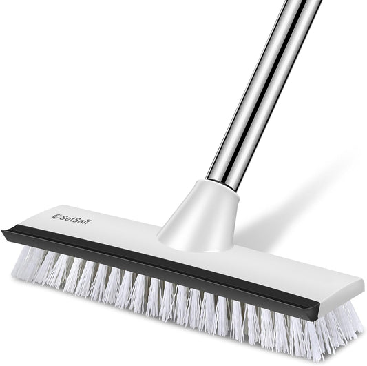 SetSail Floor Scrub Brush with 51-Inch Long Adjustable Handle 2 in 1 Scrape Brush Stiff Bristle