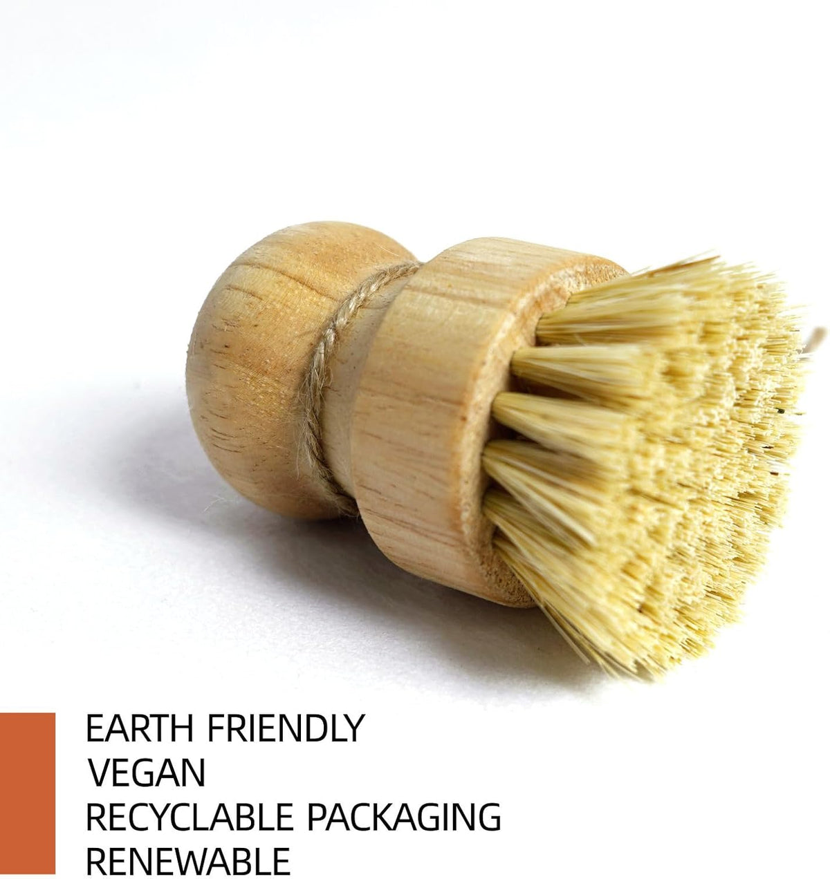 Bamboo Pot & Pan Cleaning Brush Set - 3 Pack Natural Dish Brushes Bamboo Scrub Dish Brushes