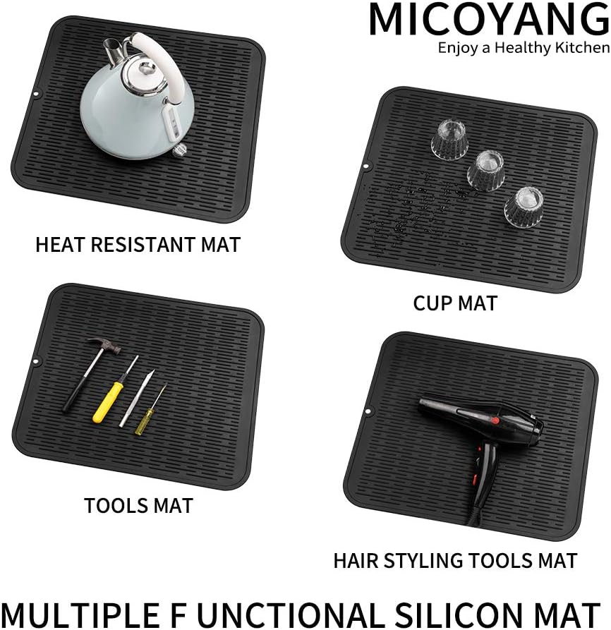 Silicone Dish Drying Mat for Multiple Usage,Easy clean,Eco-friendly,Heat-resistant Silicone Mat for