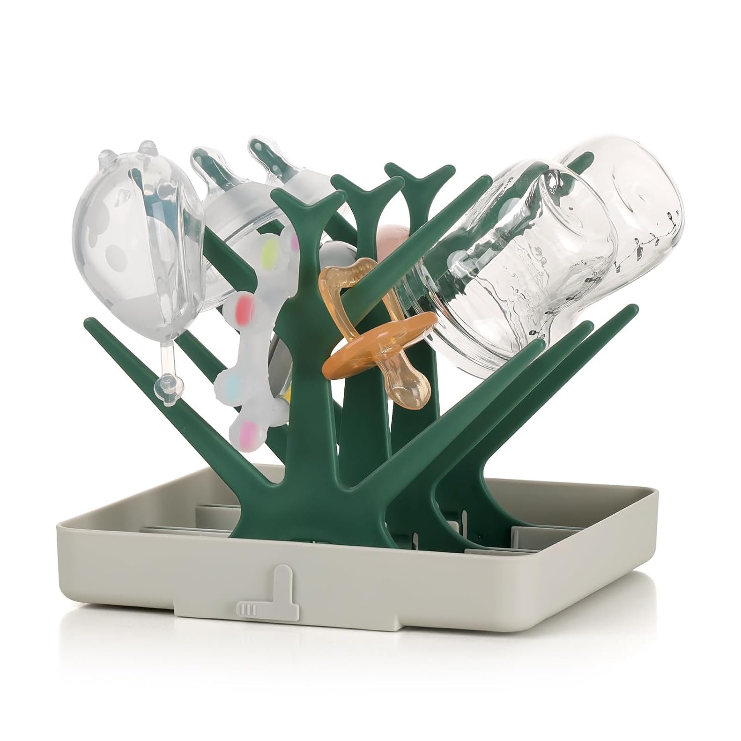 haakaa Baby Bottle Drying Rack, Space Saving Bottle Drying Tree for Bottles/Pump Parts/Pacifiers