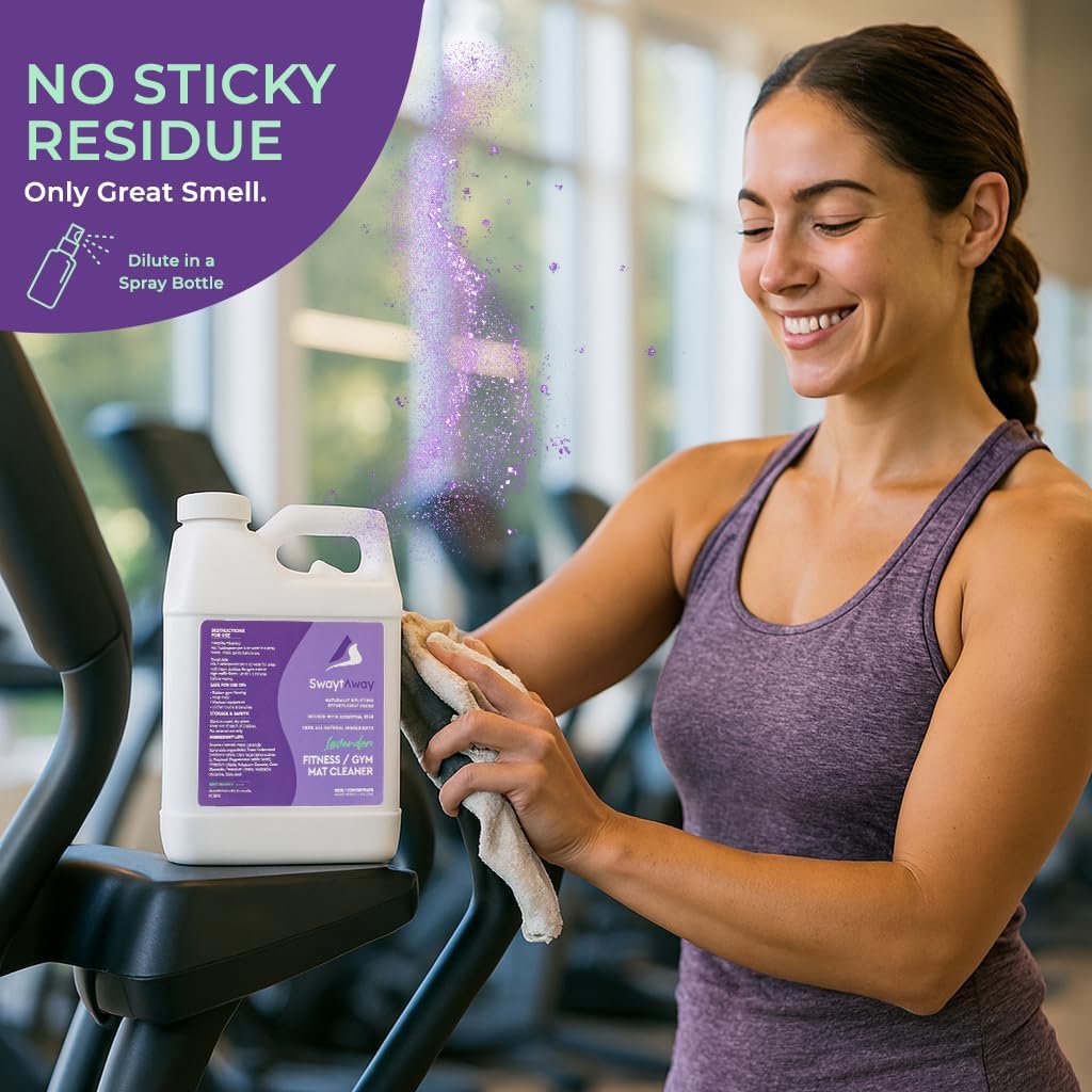 SwaytAway Fitness Mat Cleaner Concentrate – 32oz Lavender Essential Oil Formula – Aromatherapy Yoga
