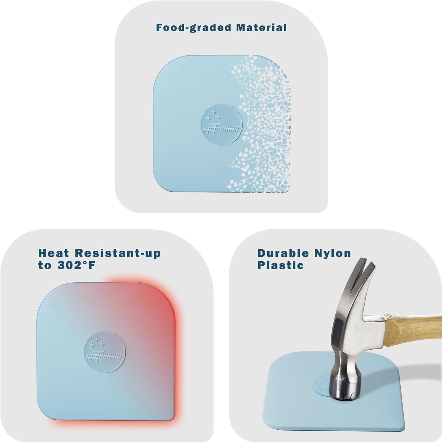 Pan Scraper, 5 Pcs Pot Scraper Plastic, Pot Scraper Non Scratch for Cast Iron, Pot and Pan