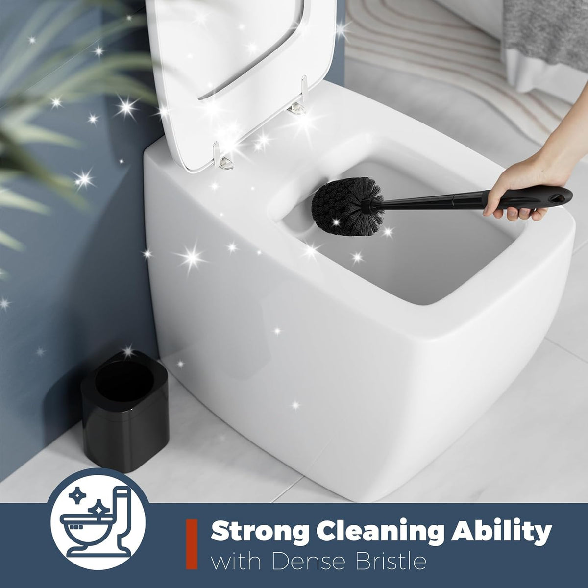 Toilet Brush, 2 Pack Toilet Brush and Holder Set Bathroom Accessories, Toilet Bowl Brush and Holder