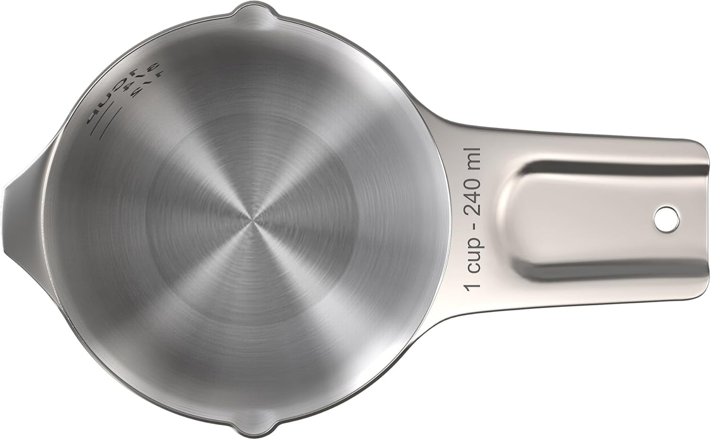 Color Up 1 Cup Measuring Cup (240 ml) – Premium Chrome Stainless Steel, Accurate for Wet & Dry
