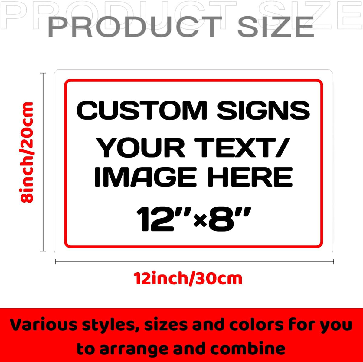 Personalized Aluminum Weatherproof Metal Sign - Multiple Sizes, Custom Text & Picture, Hazard