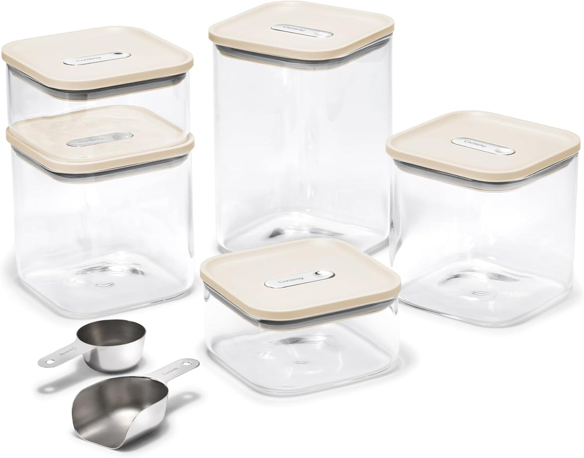 Caraway 14-Piece Glass Airtight Food Storage Containers with Lids – Non-Toxic, BPA-Free Kitchen