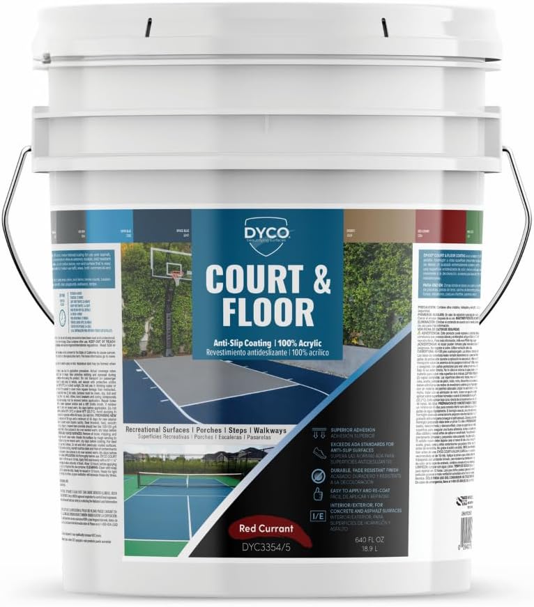 DYCO Court & Floor Anti-Slip Coating - Slip-Resistant Pavement, Cement & Concrete Paint for