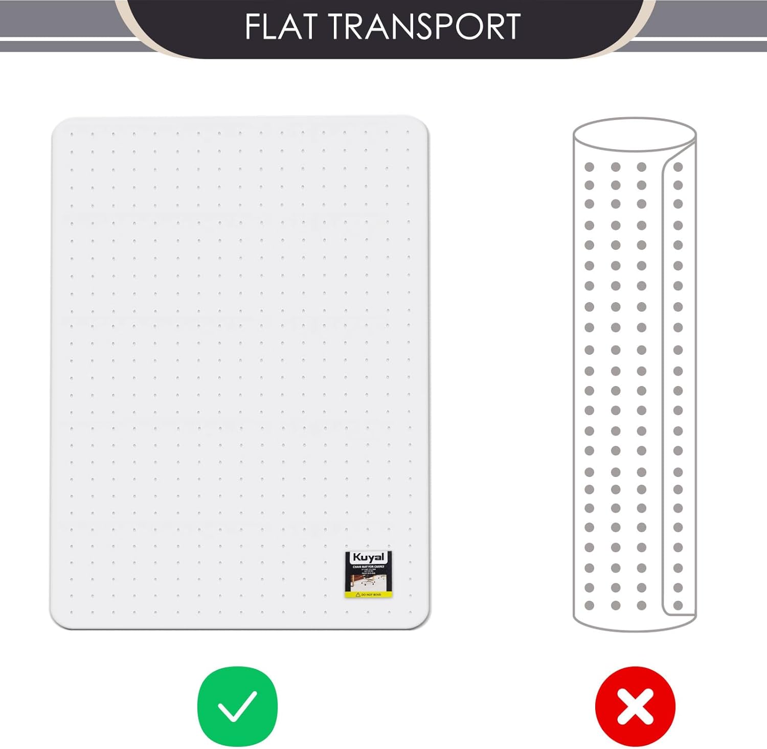 Kuyal Office Chair Mat for Carpet, 36x48 Clear Heavy Duty Computer Chair Mat, Under Desk Protector