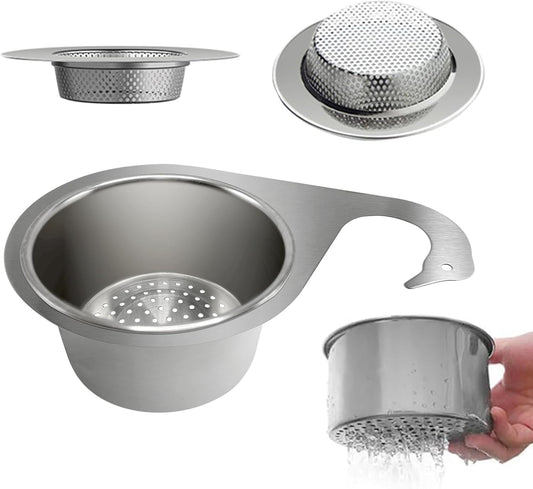 Stainless Steel Drainage Basket, Corner Sink Filter Basket,4.5-inch Sink Drainage Filter and Faucet