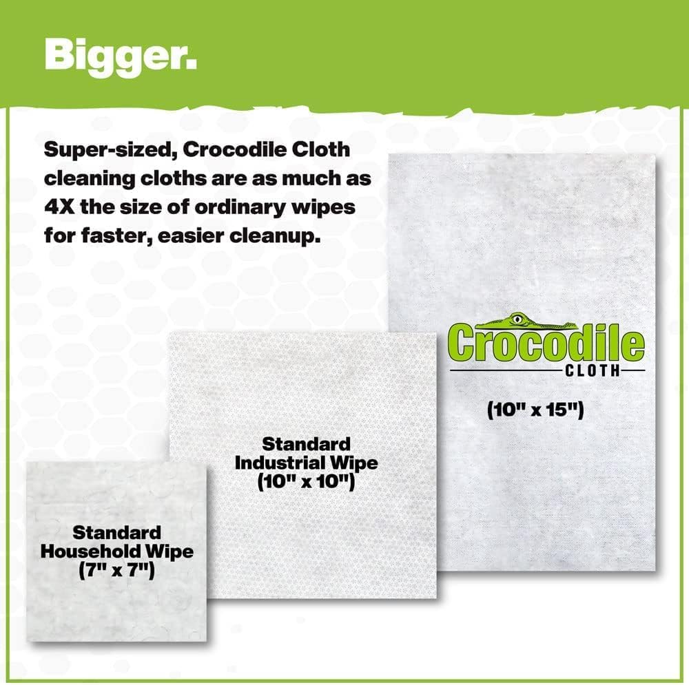 Crocodile Cloth Original Cleaning Wipes – 10 (15” x 10”) Hand & Tool Industrial Cleaning Wipes