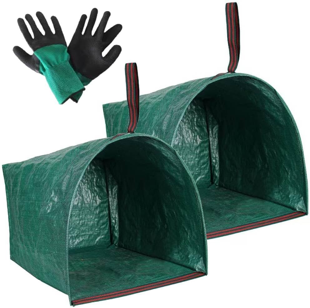 72 Gallon Garden Bags for Debris,2-Pack Yard Waste Bags,Large Dustpan-Type Lawn Bags with Gardening