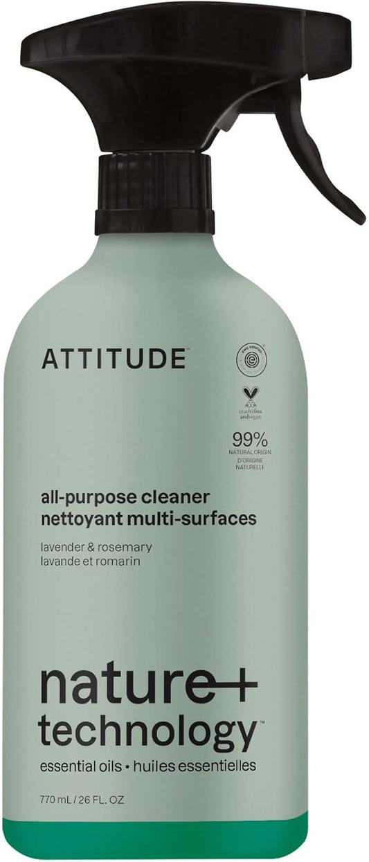 ATTITUDE All-Purpose Cleaner Spray, Natural Origin Ingredients, EWG Verified, Ammonia-Free, Removes