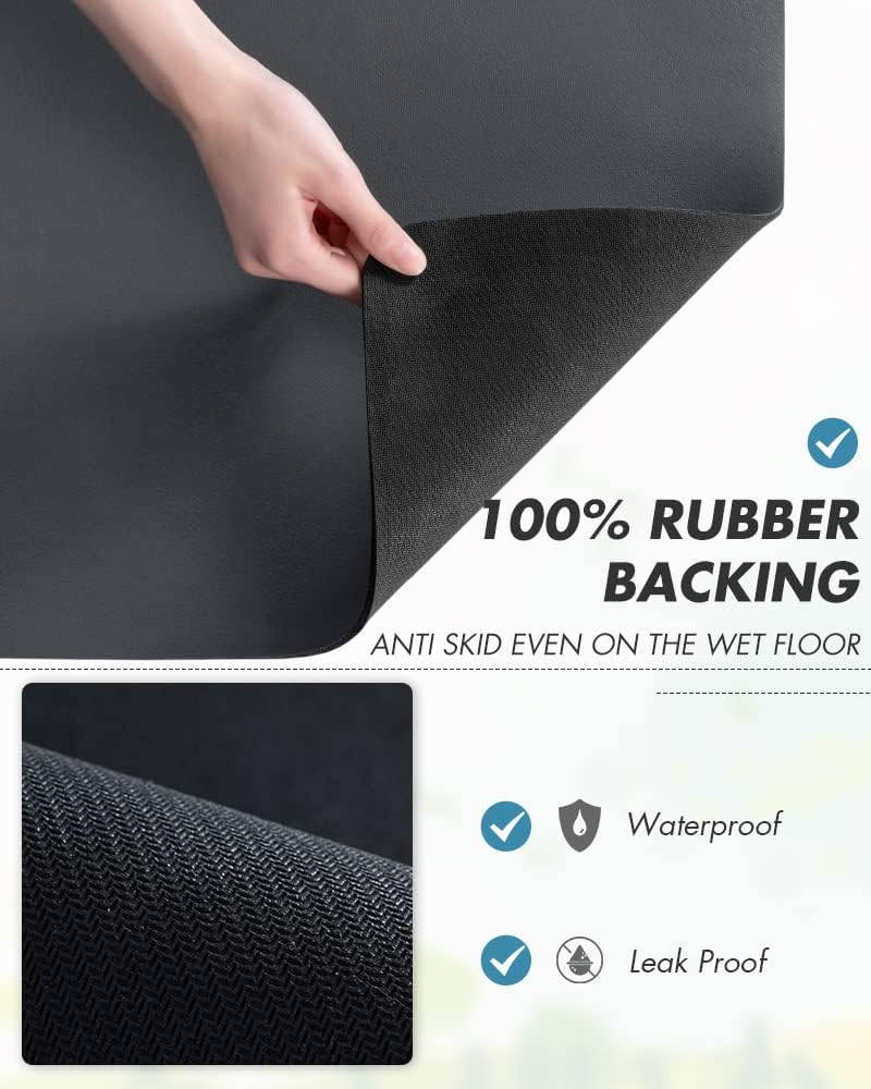 AMOAMI-Coffee Mat Hide Stain Rubber Backed Absorbent Dish Drying Mat for Kitchen Counter-Fit Under
