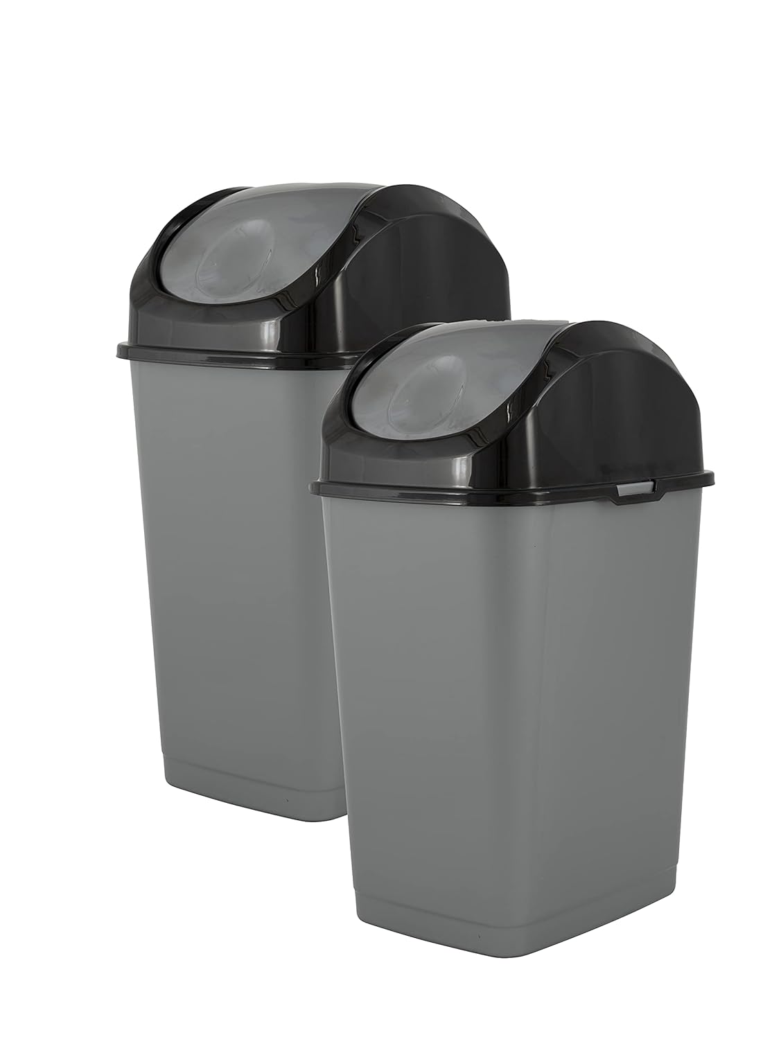 Superio Small 2.5 Gallon Plastic Trash Can with Swing Top Lid, Compact Slim Waste Bin for Under