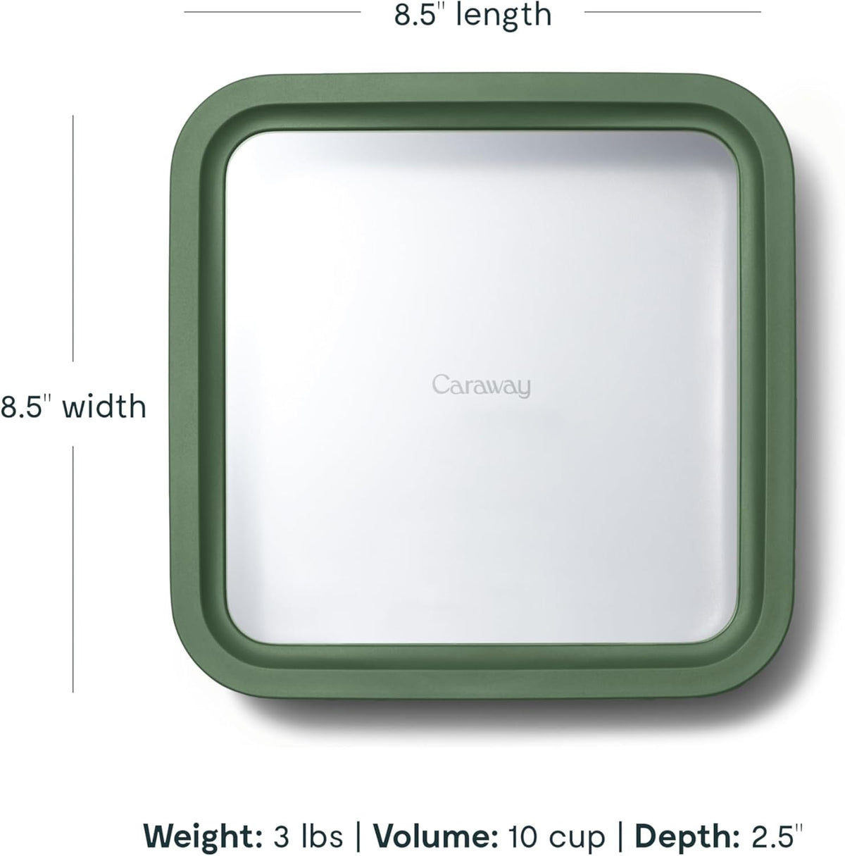 Caraway 2pc Glass Food Storage Set - 10 Cup Food Containers (2) - Ceramic Coated - Non Toxic, Non
