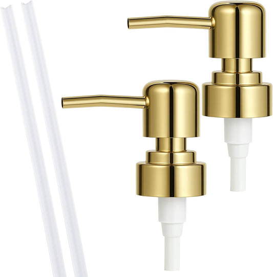2 Pack Gold Soap Dispenser Pump Replacement Top Dispenser Pumps Refill Dispensers Liquid Hand Soap