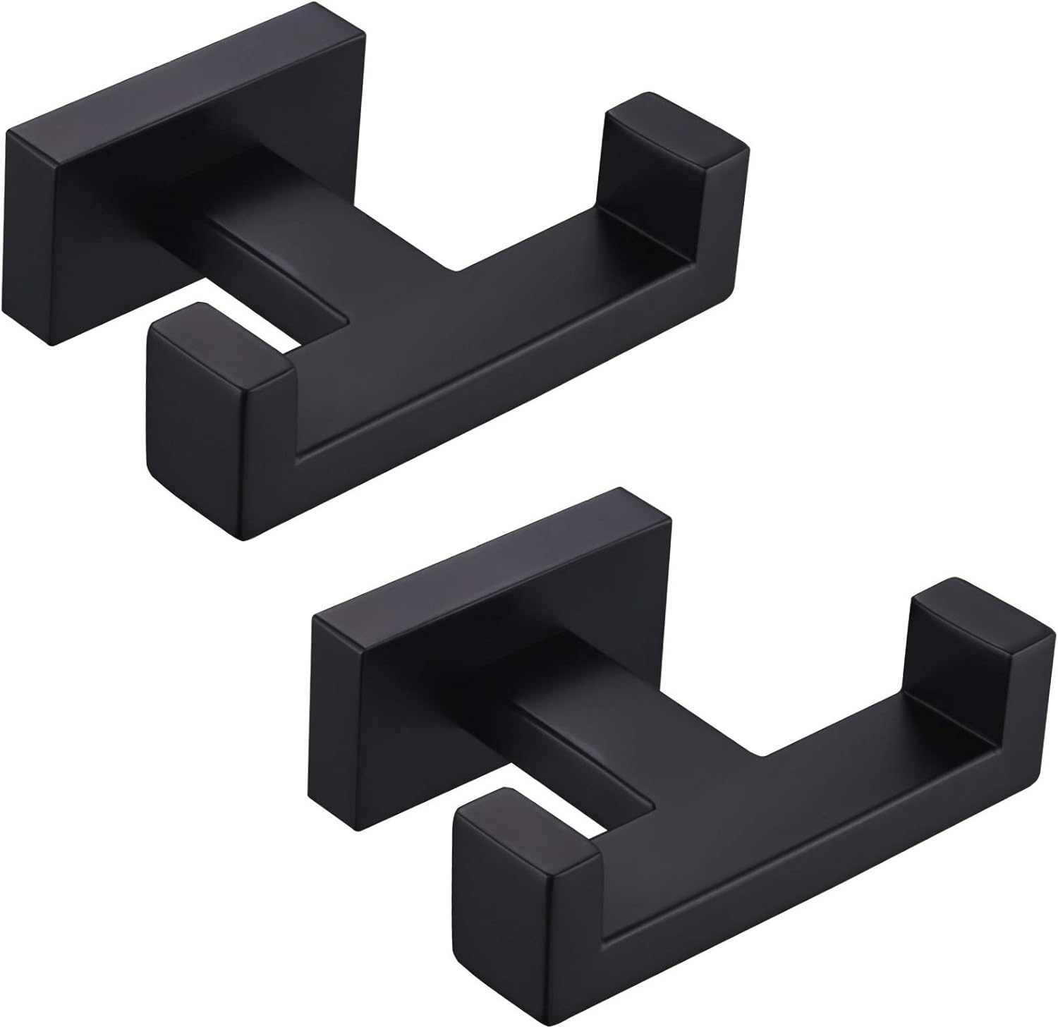 Angle Simple Bathroom Towel Hooks, Stainless Steel Shower Double Robe Coat Hooks for Wall, Matte