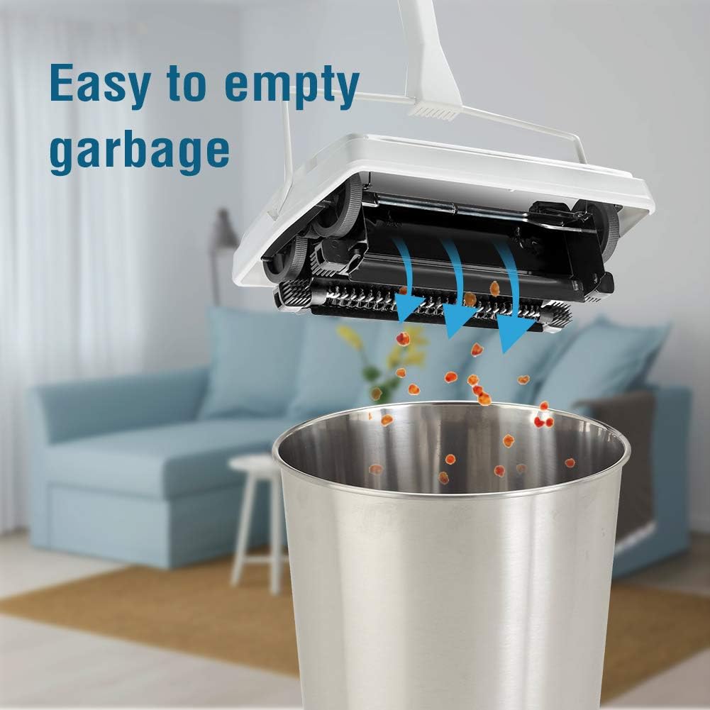 JEHONN Carpet Floor Sweeper with Horsehair, Non Electric Manual Sweeping, Rotor Brush Heavy Duty