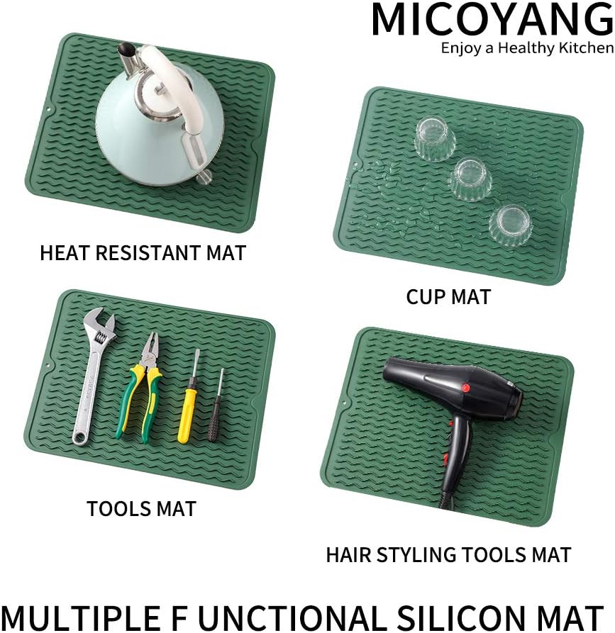 Silicone Dish Drying Mat for Multiple Usage,Easy clean,Eco-friendly,Heat-resistant Silicone Mat for