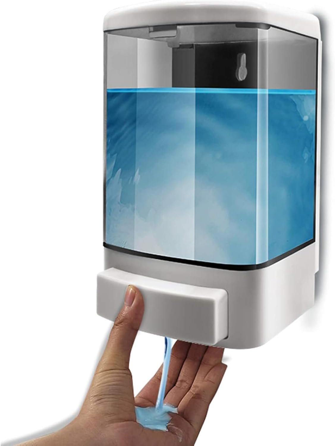 Soap Dispenser Wall Mount, 1000ML Commercial Manual Soap Dispenser Wall Mounted for Bathroom