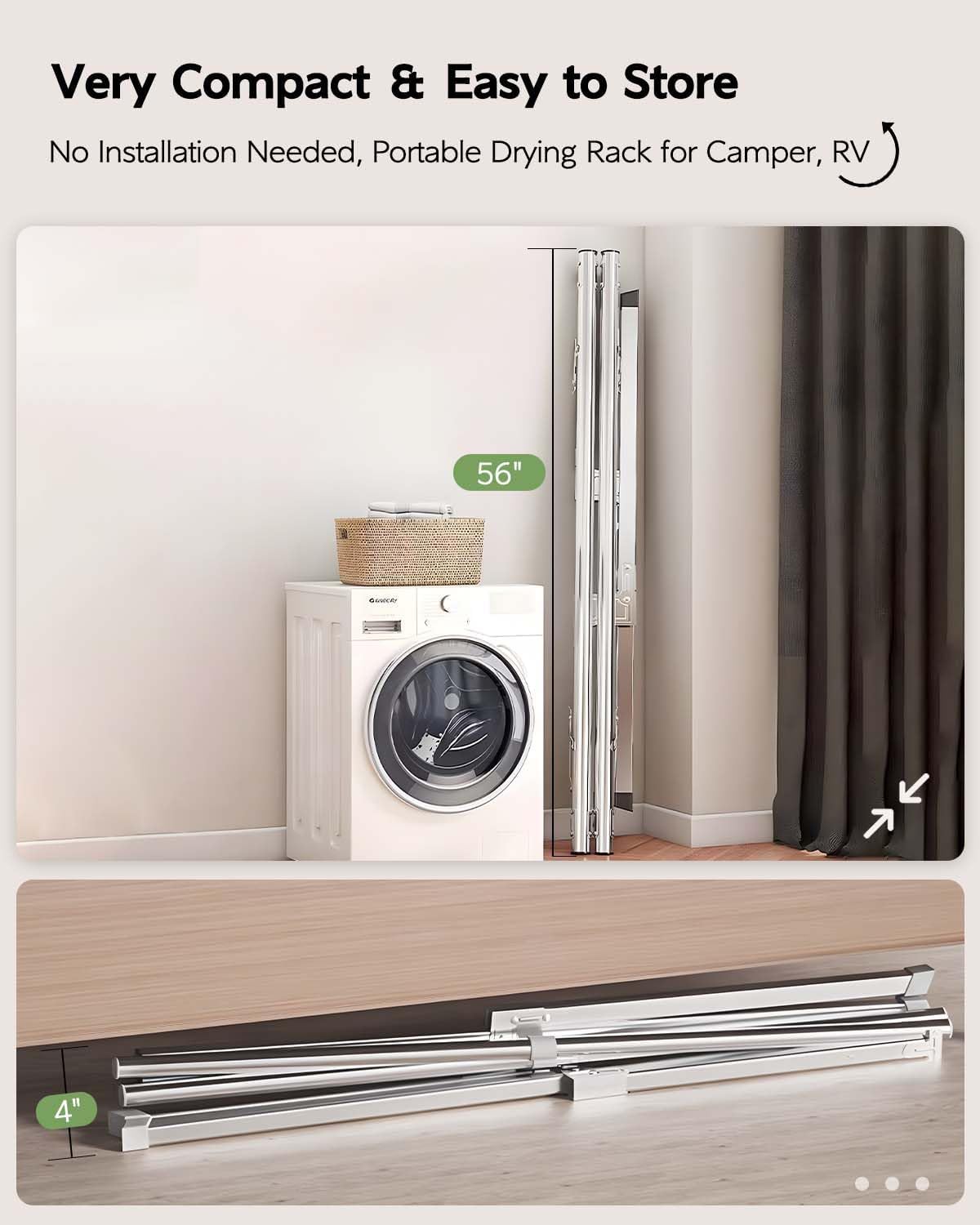 Clothes Drying Rack 95 Inches Folding Outdoor Indoor, Drying Rack Clothing Collapsible, Foldable