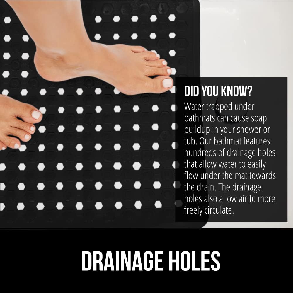 GORILLA GRIP Patented Square Shower Stall Mat, Small Bathtub Floor Mats for Stand Up Showers