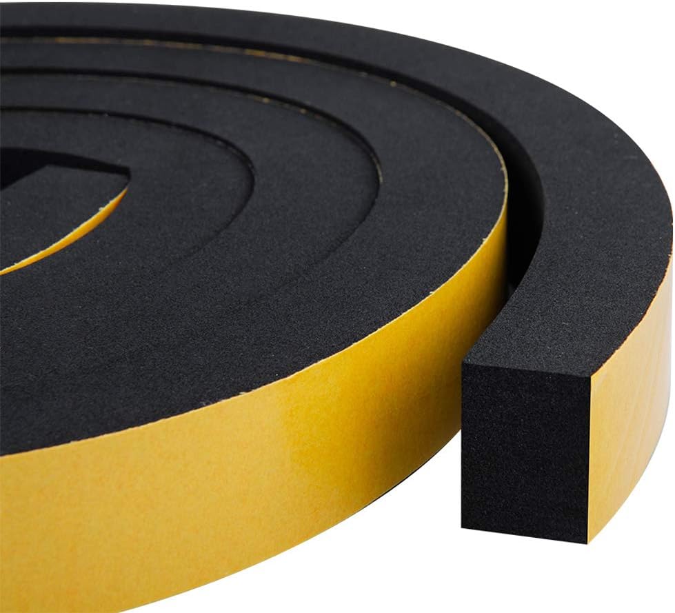 CloudBuyer Weather Stripping Foam 2-Pack, 1 Inch Wide X 3/4 Inch Thick, Insulation Strips with