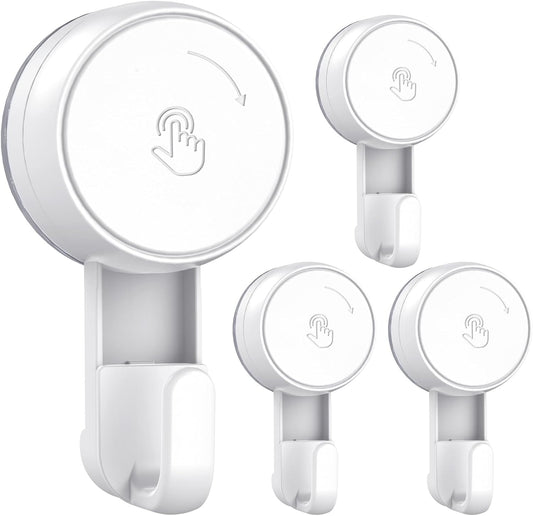 LUXEAR Suction Cup Hooks Reusable Suction Hooks for Shower Wall Vacuum Bathroom Suction Holder