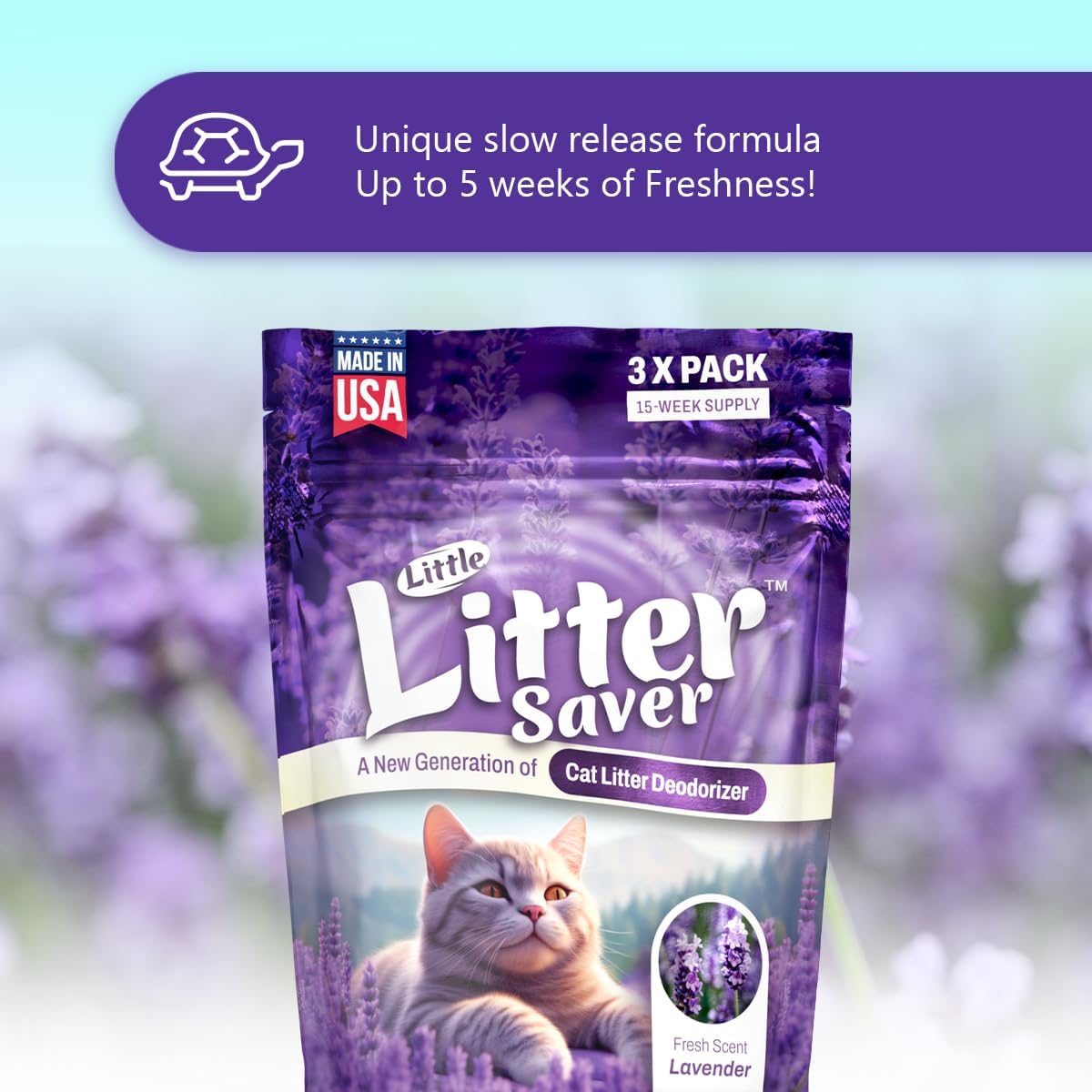 Little Litter Saver | a New Generation Of Cat Litter Box Deodorizer | Unique Slow Release Formula |