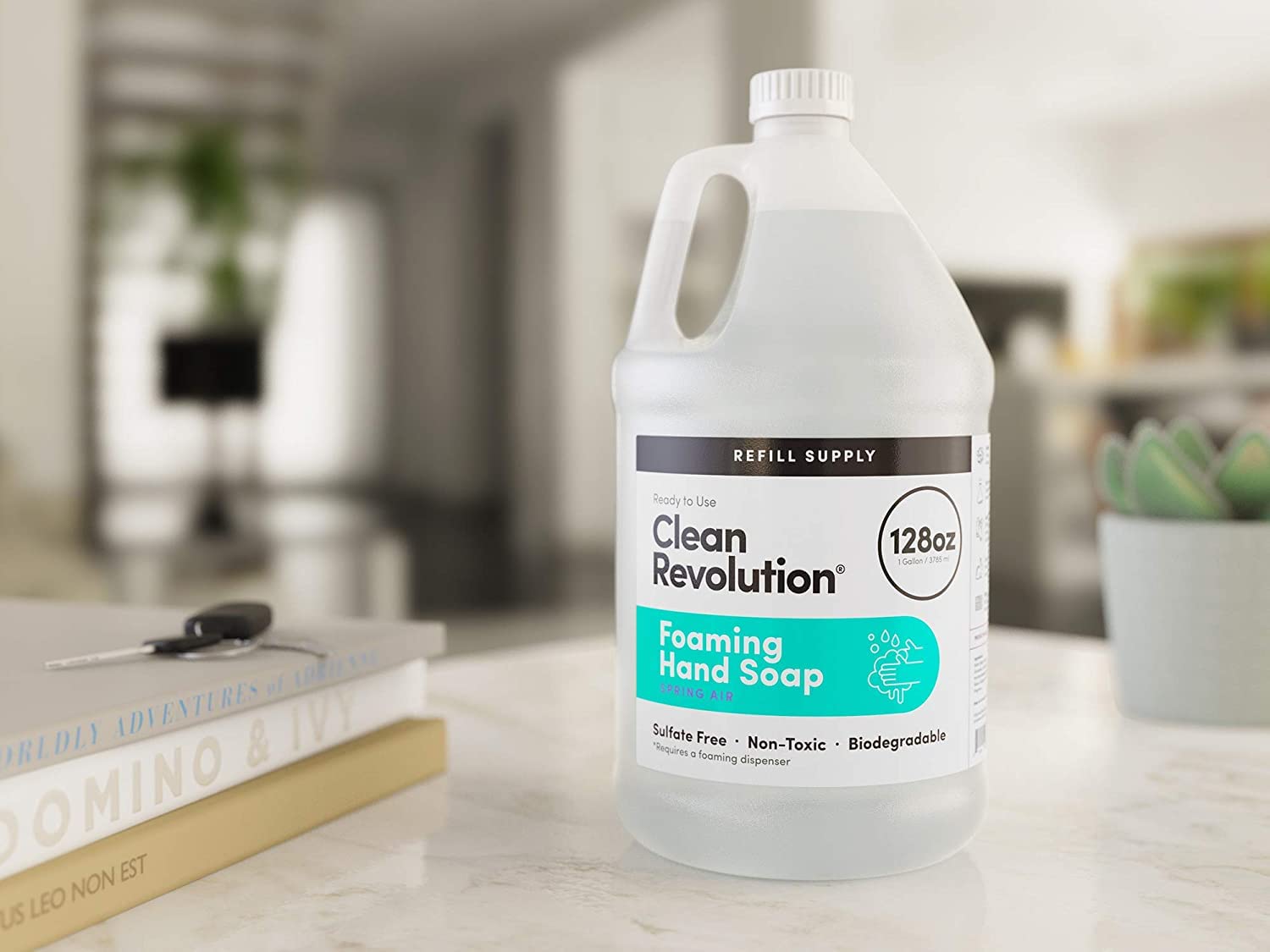 Clean Revolution Foaming Hand Soap Refill Supply Container, Ready to Use Formula, Spring Air