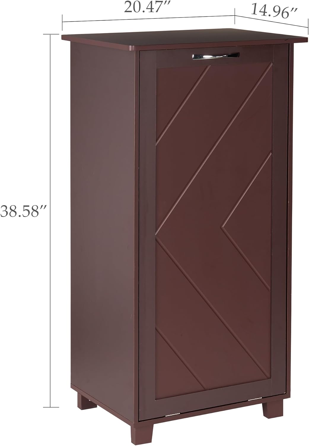 VECELO Tilt Out Kitchen Trash Bin Cabinet, Dog Proof Garbage Can with Wood Holder Free Standing