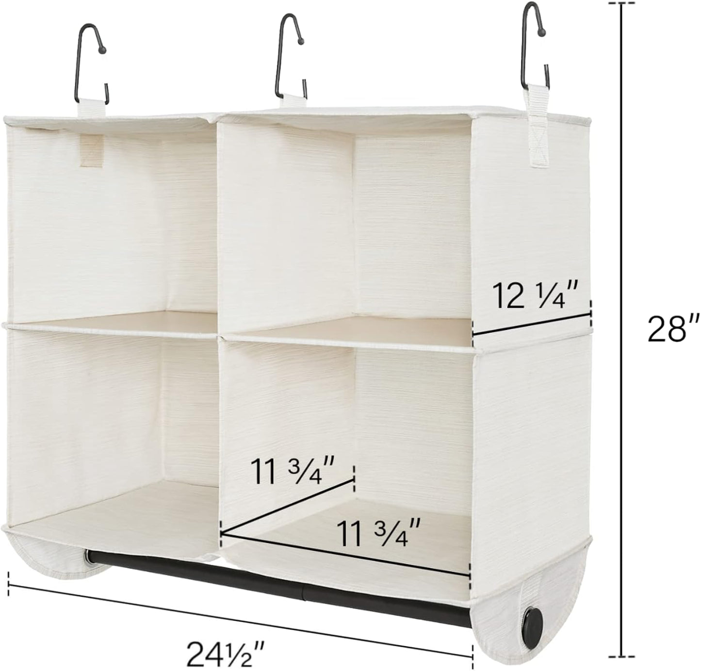StorageWorks Hanging Closet Organizer with Metal Rod, 4-Section Closet Organizers and Storage