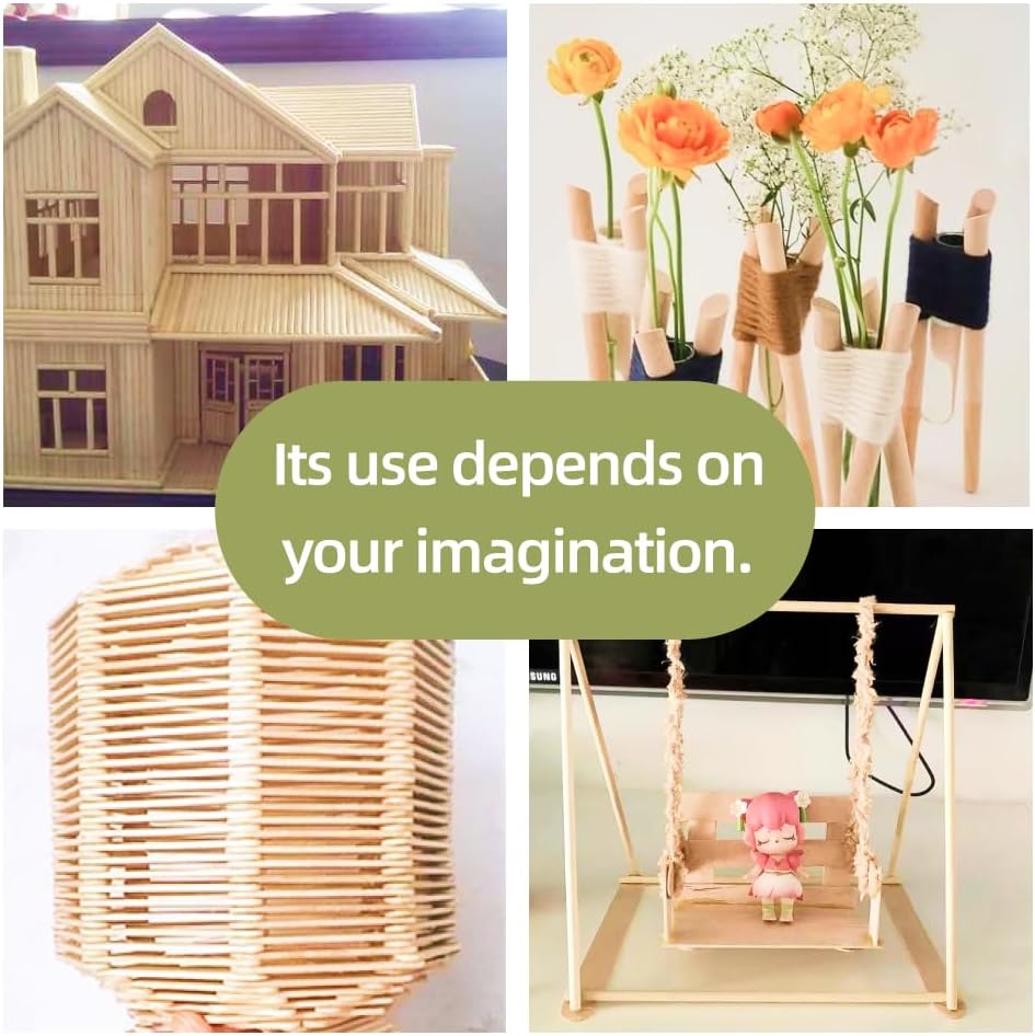 1/4 x 6 Inch 50 PCS Dowel Rods Wood Sticks Wooden Dowel Rods - Unfinished Bamboo Sticks - for