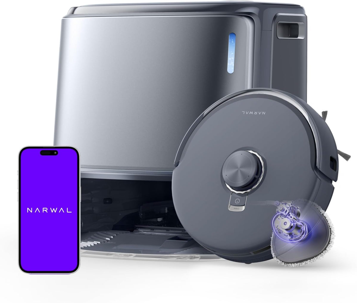 NARWAL Freo Z10 Ultra Robot Vacuum and Mop Combo, Dual RGB Cameras and Chips, AI Avoidance, 8N