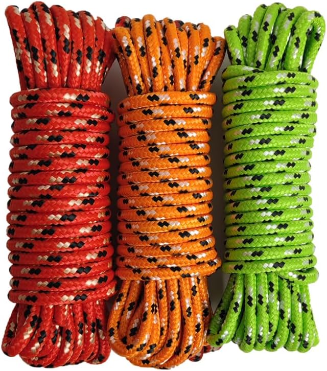 Diamond Braided Polypropylene Rope Nylon Rope Mix Thick Heavy Duty Ropes 1/4 inch 25ft High