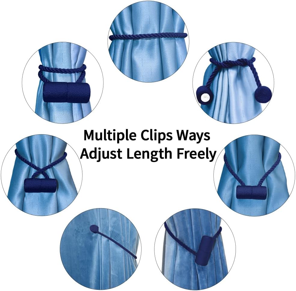 18 Inch Strong Magnetic Curtain Tiebacks, Curtain Holdbacks Modern Upgrade Strong 2021 New Twisted