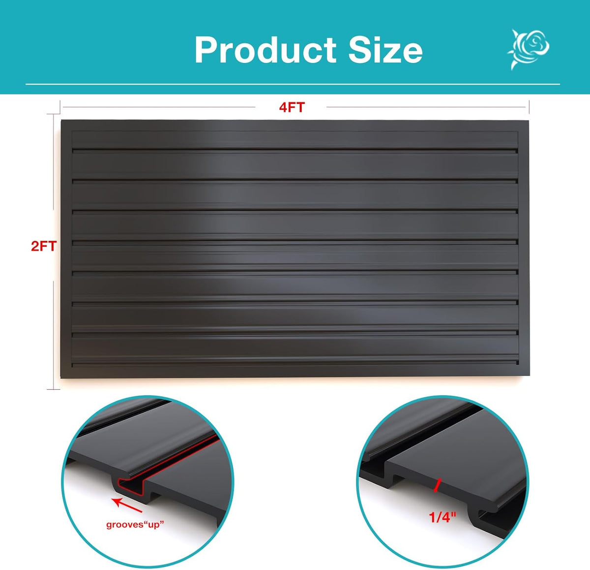 NeatiEase Slatwall Panel Wall Storage Systems, 2 x 4ft Slat Wall Paneling Garage Wall Organizer