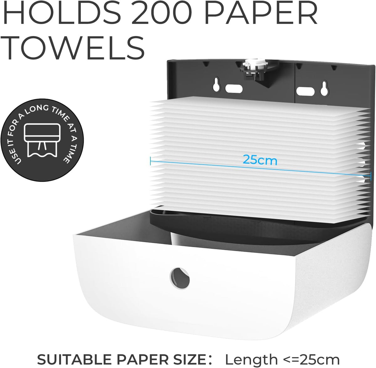 Paper Towel Dispenser Wall Mount, Adhesive No Drilling Multifold Trifold Cfold Commercial Hand