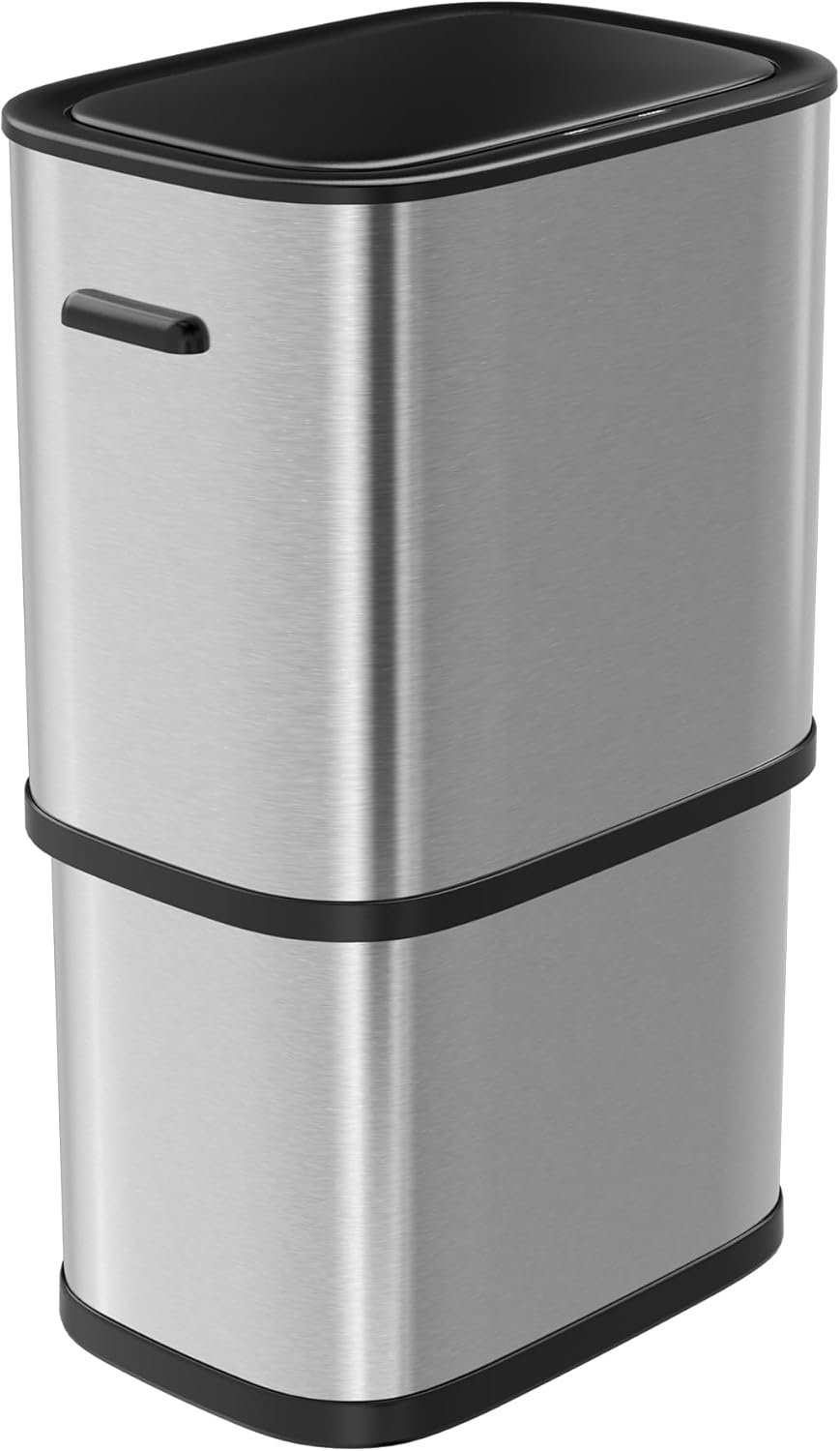 16 Gallon Kitchen Trash Can with Lid, 60L Touchless Motion Sensor Trash Can, Waterproof Brushed