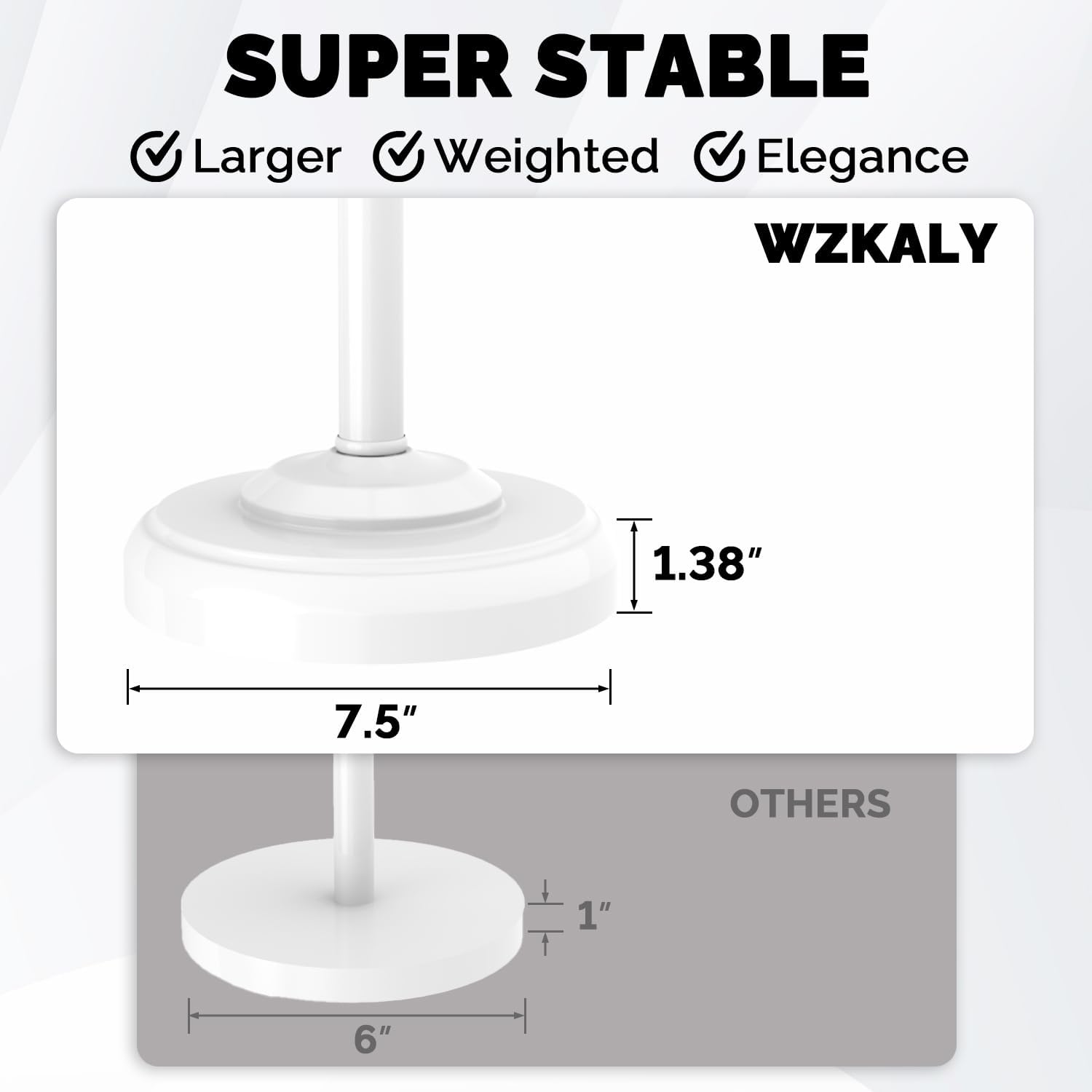 Toilet Paper Holder Stand, White Toilet Paper Holder Free Standing, Post Pivoting Design & Stable