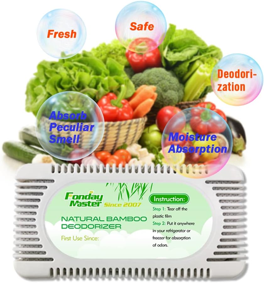 4Packs Fonday Refrigerator Deodorizer Odor Eliminator for Fridges Freezers Coolers Lunch Boxes