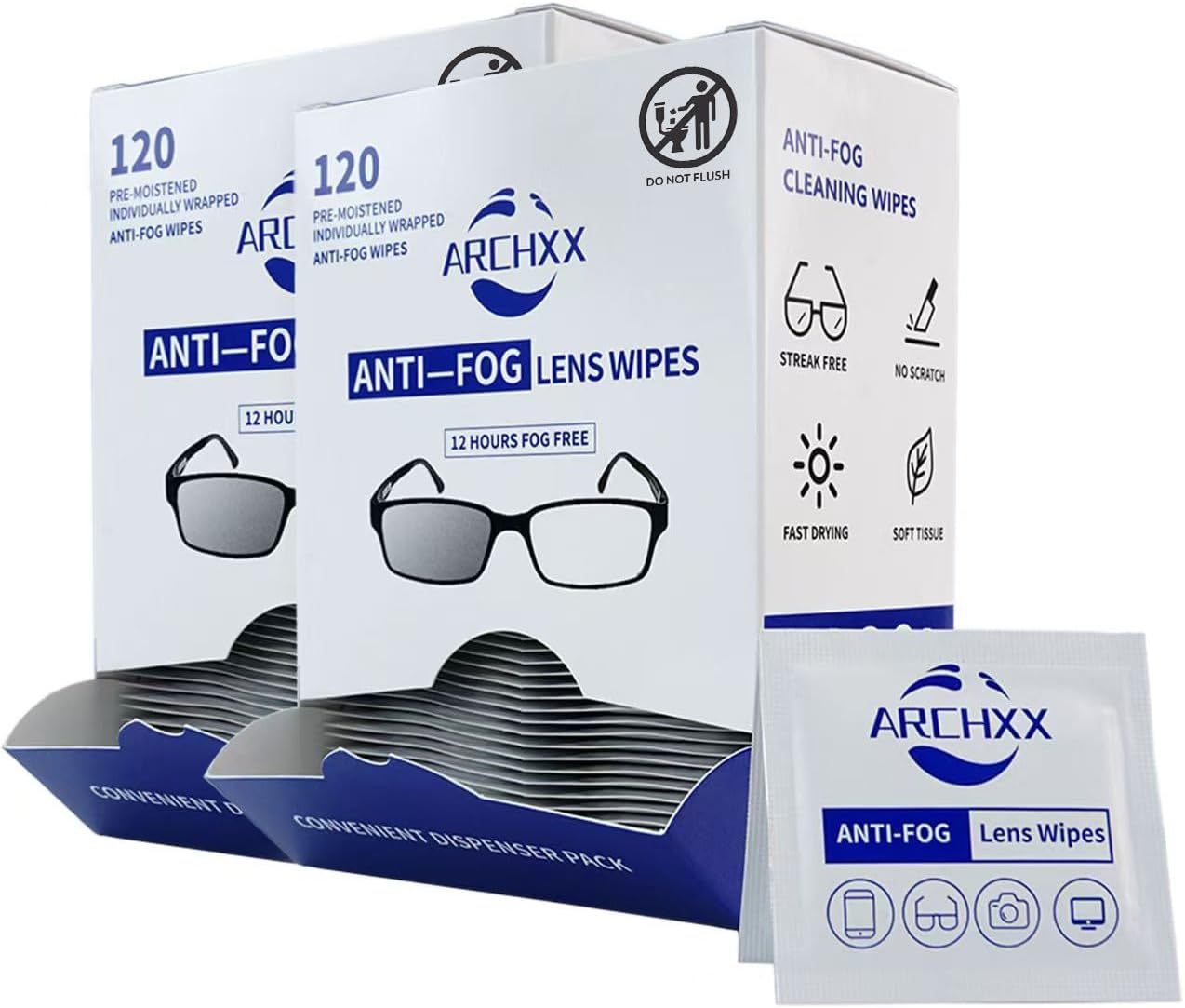 Anti Fog Wipes for Glasses, 240 Count,Pre-Moistened Cleaning Wipes, Lens Cleaner Wipe for