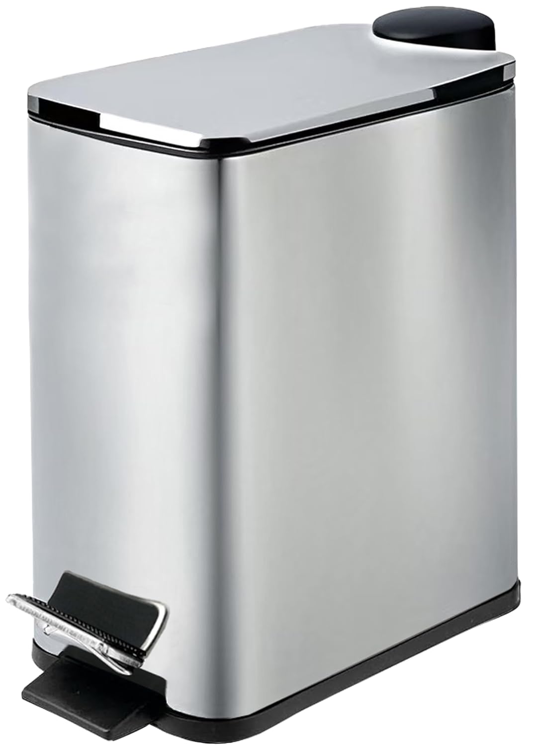 Stainless Steel Small Trash Can with Lid & Step Pedal - 6 Liters/1.6 Gallon Soft Close Garbage Can