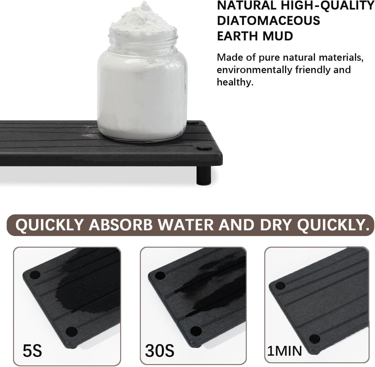 Quick Dry Sink Caddy Kitchen Sink Organizer, Water Absorbing Stone Tray for Sink, Stone Drying